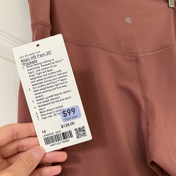 lululemon Align HR Pant 25” with pockets! NWT - Picture 8 of 8